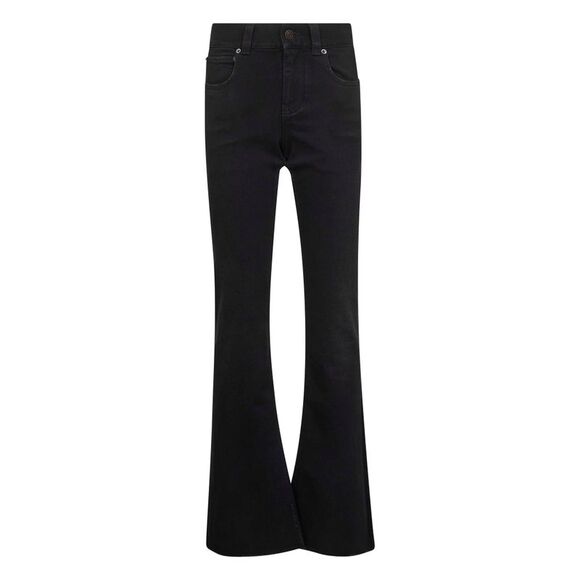 Balenciaga Women Black Denim Bootcut Slim Fit Jeans
